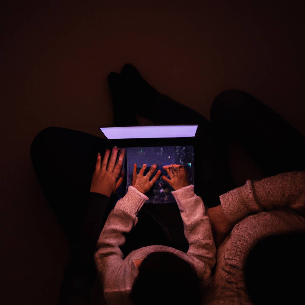 Parent and child learning coding together in a cozy home environment with a laptop